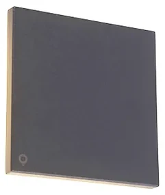 Aplică de perete de design din aluminiu gri 15 cm cu LED integrat 9W - Skyf
