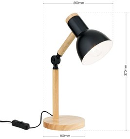 Veioza/Lampa de birou reglabila ANIKA lemn/negru