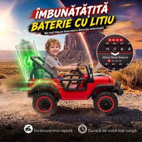 AIYAPLAY Mașină Electrică pentru Copii 3+ Ani, 12V, cu 2 Motoare, Telecomandă, USB, Muzică și Claxon, 3-5 km/h, Roșu | Aosom Romania