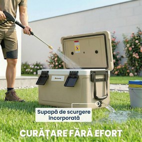 Outsunny cutie frigorifică auto picnic răcitoare portabile frigider băuturi reci călătorie ladă frigorifică congelator rigid bere 40L | Aosom Romania