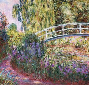 Monet, Claude - Artă imprimată The Japanese Bridge, Pond with Water Lilies, 1900, (40 x 40 cm)