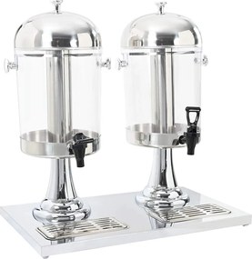 vidaXL Dozator dublu de suc din oțel inoxidabil 2 x 8 L