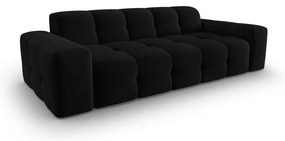 Canapea neagră cu tapițerie din catifea 222 cm Kendal – Micadoni Home