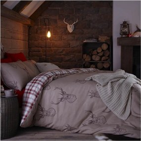 Lenjerie de pat bej pentru pat dublu/extinsă cu 3 piese 230x220 cm Stag – Catherine Lansfield