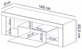 Masă TV Bionca  (alb + gri). 1098600