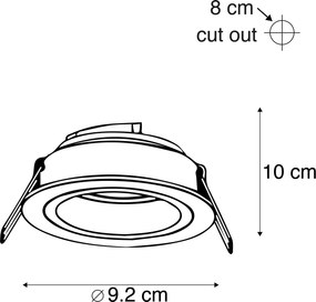Spot încastrat inteligent negru rotund, incl. WiFi GU10 - Chuck