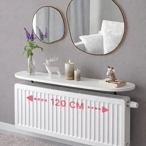 Raft perete, suport calorifer, alb Homs, 120 x 18  cm, L009