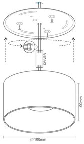 Spot LED/16W/230V 4000K d. 10 cm negru