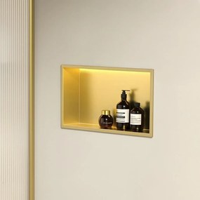 RAFT BAIE INCASTRAT PERETE LED 30x45 brush gold