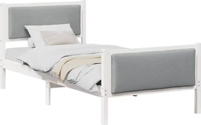 vidaXL Cadru de pat cu headboard Gri deschis 100 x 200 cm țesătură