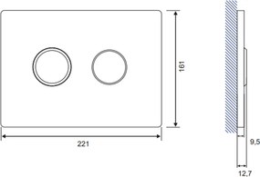Clapeta actionare rezervor wc crom lucios Cersanit Accento II