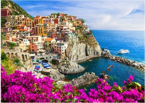 Tablou pe sticlă - Satul italian Manarola (70x50 cm)