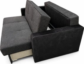 Canapea SAMY GRANDE extensibilă, 2 locuri, cu ladă de depozitare, stofă catifelată maro, cadru metalic, 180x100x92 cm Maro, Stofa Catifelata
