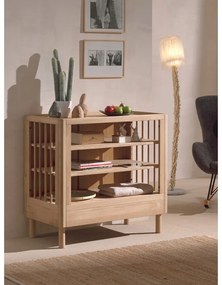 Comodă de copii în culoare naturală din lemn de stejar cu masă de schimbat 100x95x55 cm Forrest – Vipack