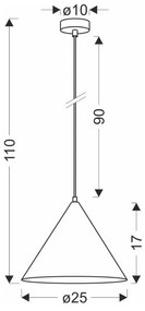 Lustră maro cu abajur din sticlă ø 25 cm Dunca – Candellux Lighting