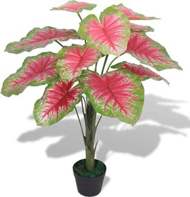 vidaXL Plantă artificială Caladium cu ghiveci, 85 cm, verde și roșu