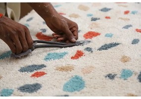 Covor crem lavabil/țesut manual din bumbac 140x200 cm Terrazzo Marble – Lorena Canals