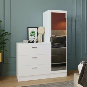 Comodă cu oglindă Coco White