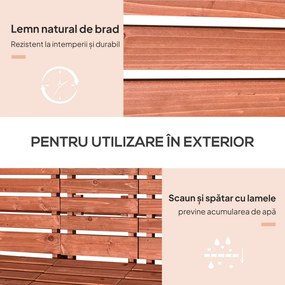 Set 2 Scaune de Gradina cu Masuta Outsunny, Lemn 160x70x85cm | Aosom Romania
