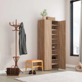 Dulap Multifunctional Adore Porto, 2 usi, 8 rafturi, Alb, 76 x 187 x 36 cm