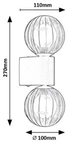 Aplică Rabalux 75022 COLZAR 2xG9/3,5W/230V IP44 negru