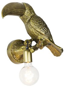 Lampă de perete vintage din alamă - Animal Toucan