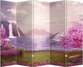 Paravan - Pomi roz cu lac (210x170 cm)