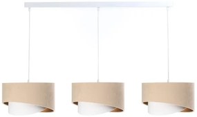 Lustră pe cablu GALAXY 3xE27/60W/230V bej/albă/aurie