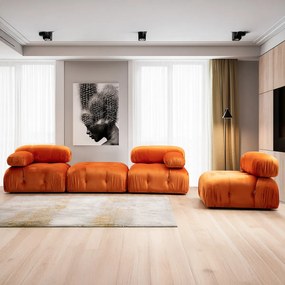 Taburette Bubble Pouffe Portocaliu
