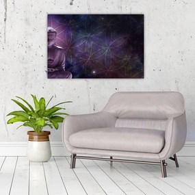 Tablou - Buddha cu florile vieții (90x60 cm)