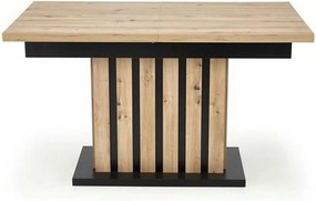 Masa extensibila LAMELLO, stejar/negru, PAL laminat, 160/210x90x76 cm