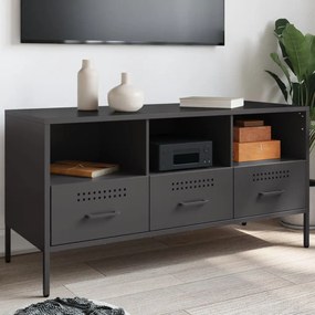 vidaXL Dulap TV, negru, 100,5x39x50,5 cm, oțel