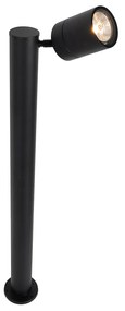 Lampă de exterior cu picior neagră 80 cm AR70 reglabilă IP44 - Solo