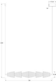 Lustră LED pe cablu SANSA LED/11W/230V auriu/transparent