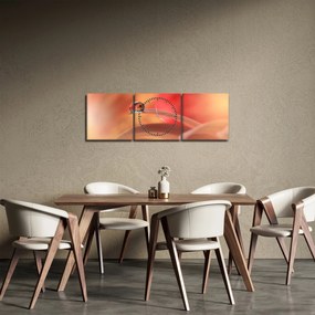 Tablou picăturii de rouă pe floare (cu ceas) (90x30 cm)