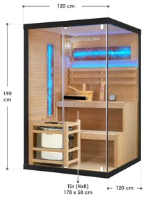 Vnútorná sauna Vantaa 120 so soľnými kameňmi