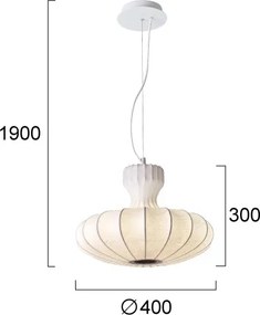 Candelabru LED suspendat pe cablu BOLA LED/11W/230V + 1xE27/5W CRI 90 alb
