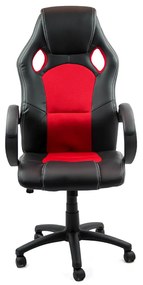 Scaun gaming rosu din piele ecologica si mesh respirabil OFF 309