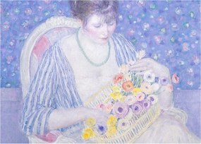 Tablou - Frederick Carl Frieseke,  The Basket of Flowers, reproducere (70x50 cm)