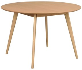 Masă de dining rotundă cu blat cu aspect de lemn de stejar 115x115 cm Yumi - Rowico