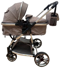 Carucior 2 in 1 transformabil in mod sport, 0-36 luni, Crem - CPC-16-crem