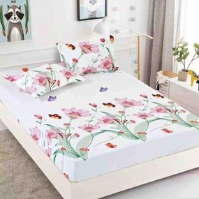 Husă protecție pat cu elastic, bumbac finet, 180 x 200 cm, 3 piese, HPP10