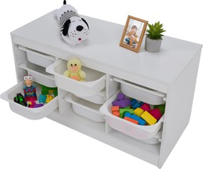 Organizator cu cutii de depozitare, alb, TRIMAL