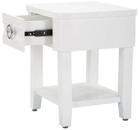 Noptieră albă din lemn masiv de brad Shine – Mauro Ferretti