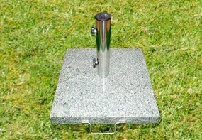Suport umbrelă de grădină - granit / oțel inoxidabil, 50 kg
