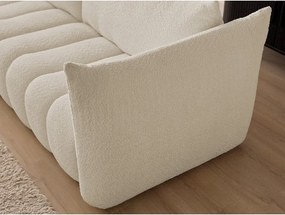 Colțar bej cu tapițerie din țesătură bouclé (cu colț pe partea stângă/cu șezlong) Azra – Bobochic Paris