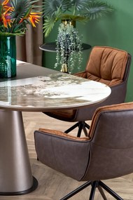 Masa extensibila Robinson marmura bej/cappuccino - L160-200 cm