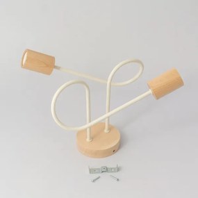 Lustru aplicat OXFORD 2xE27/15W/230V lemn de pin/crem