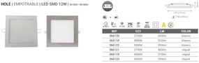 Spot LED incastrabil tavan 17cm Hole nickel 12W 2700K 366121 SU