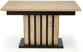 Masa extensibila LAMELLO, stejar/negru, PAL laminat, 160/210x90x76 cm